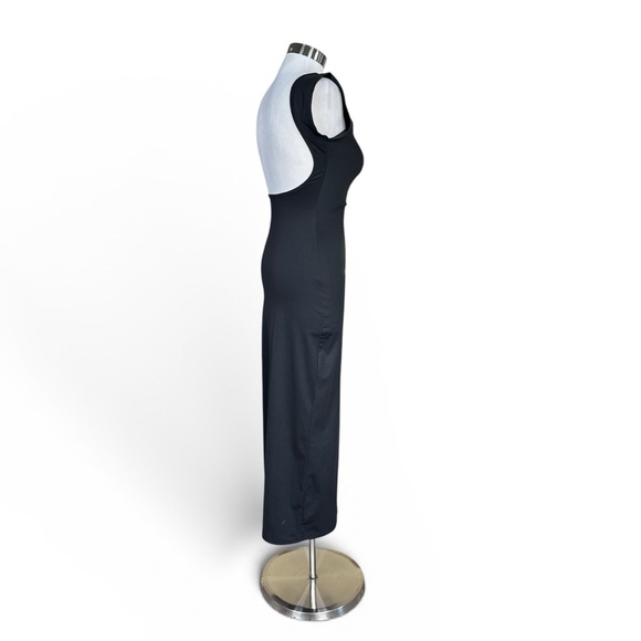 COMMENSE BLACK BACKLESS MIDI DRESS SLEEK BODYCON MINIMALIST SIZE SMALL **NWT** - Picture 6 of 11